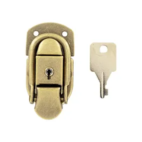 2 7/16" Antique Brass, Locking Drawbolt, Steel, #L-2025-ANTB