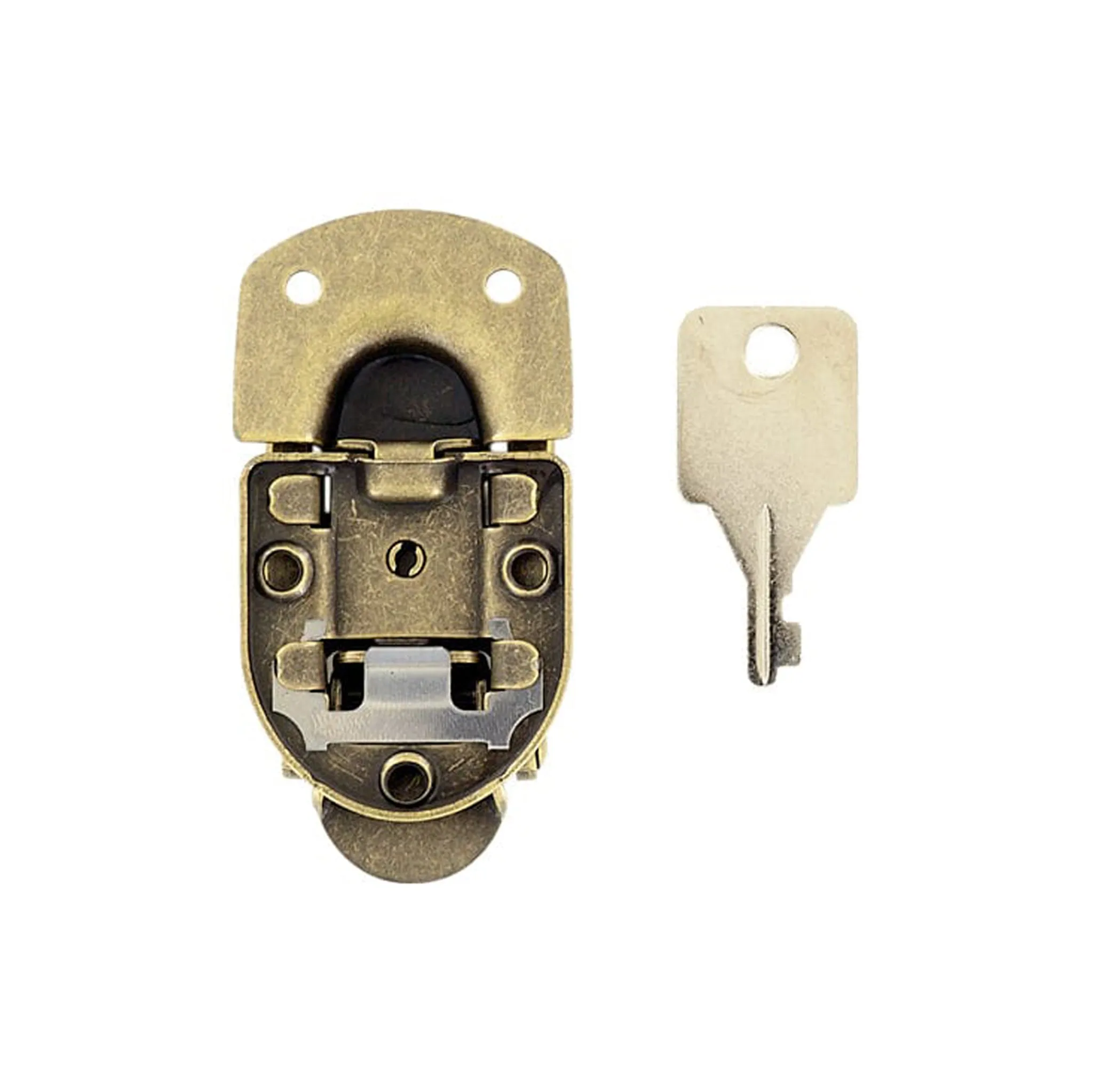 2 7/16" Antique Brass, Locking Drawbolt, Steel, #L-2025-ANTB