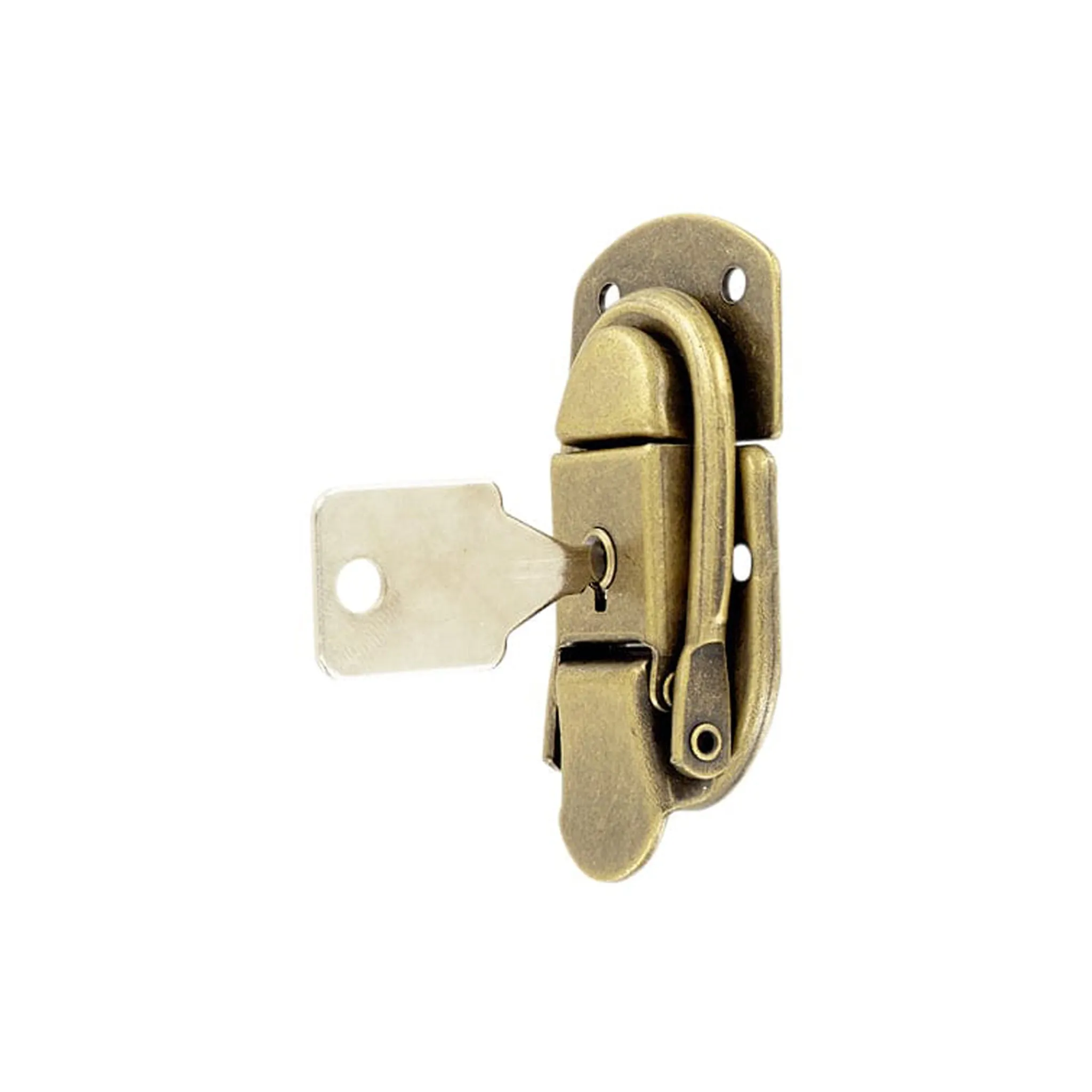 2 7/16" Antique Brass, Locking Drawbolt, Steel, #L-2025-ANTB