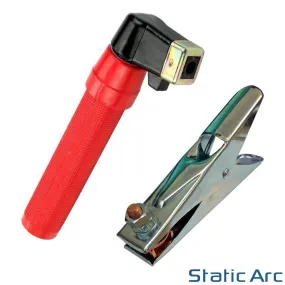 400A ELECTRODE HOLDER   EARTH CLAMP SET TWIST LOCK WELDING GROUND ARC MMA ROD