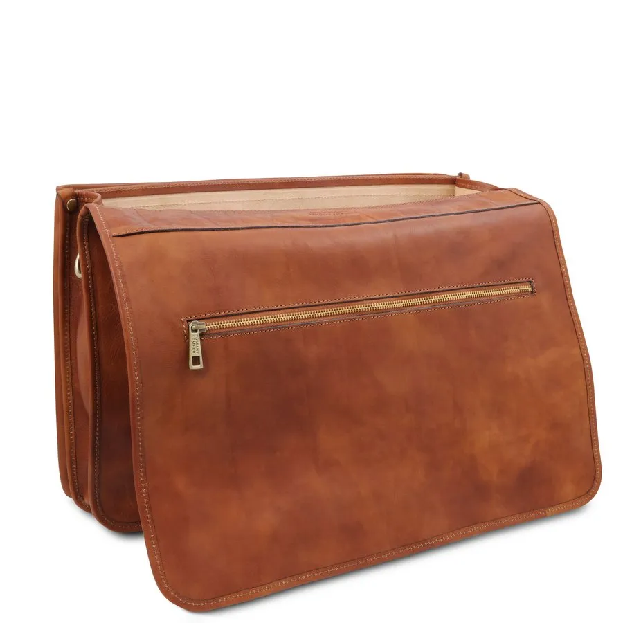 Ancona Mens Leather Messenger Bag