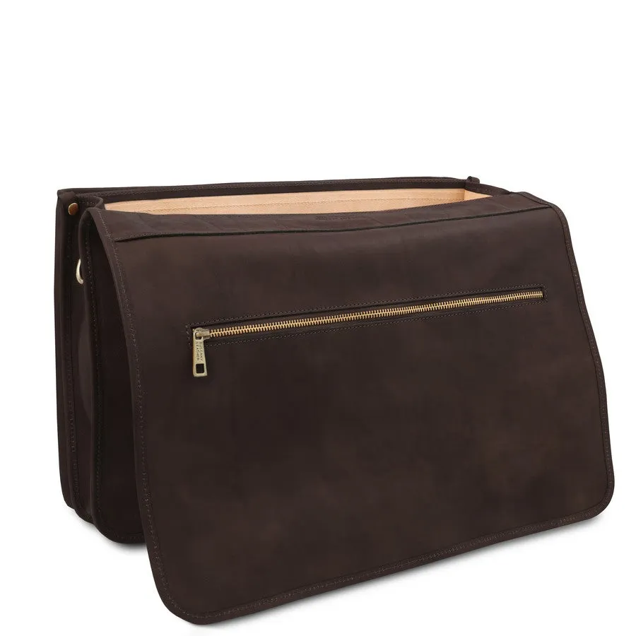 Ancona Mens Leather Messenger Bag
