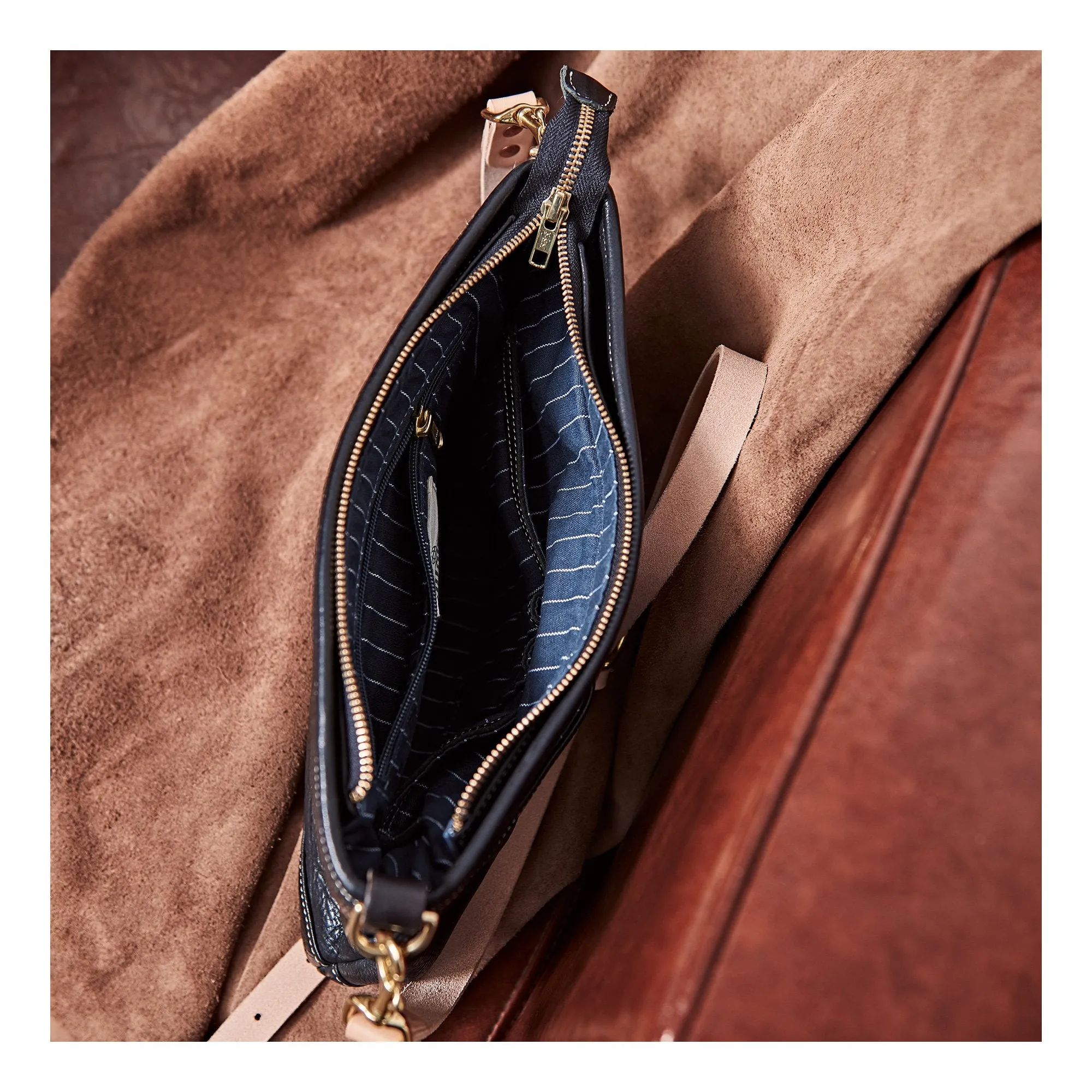Casual Black Leather Mens 10'' Messenger Bag Brown Courier Bag Side Postman Bag For Men