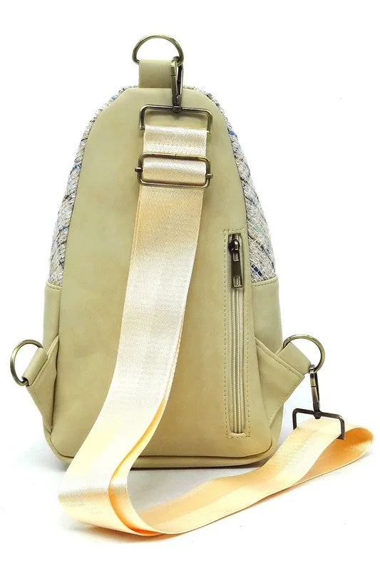Colorful Tweed Sling Bag Backpacks