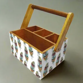 Condiment Rack for kitchen Cutlery Holder With Handle - Feathers