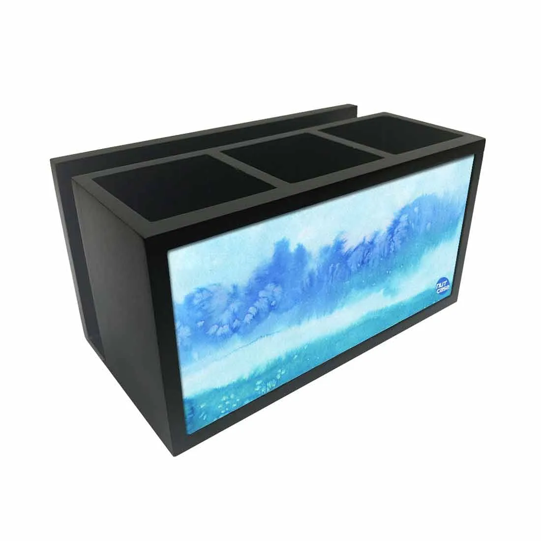Cutlery Tissue Holder Napkin Stand -  Arctic Space Sky Blue Watercolor