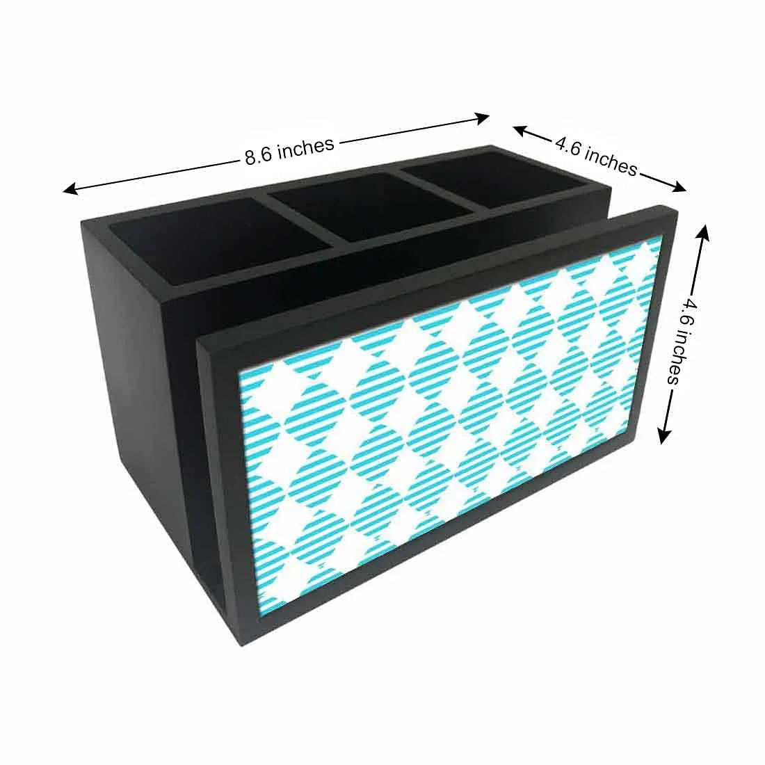Cutlery Tissue Holder Napkin Stand -  Blue Lines Diamonds