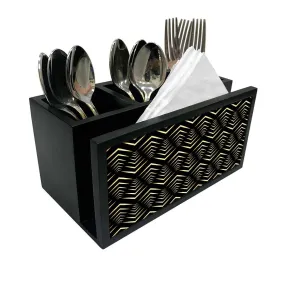 Cutlery Tissue Holder Napkin Stand -  Geometric Design Pattern