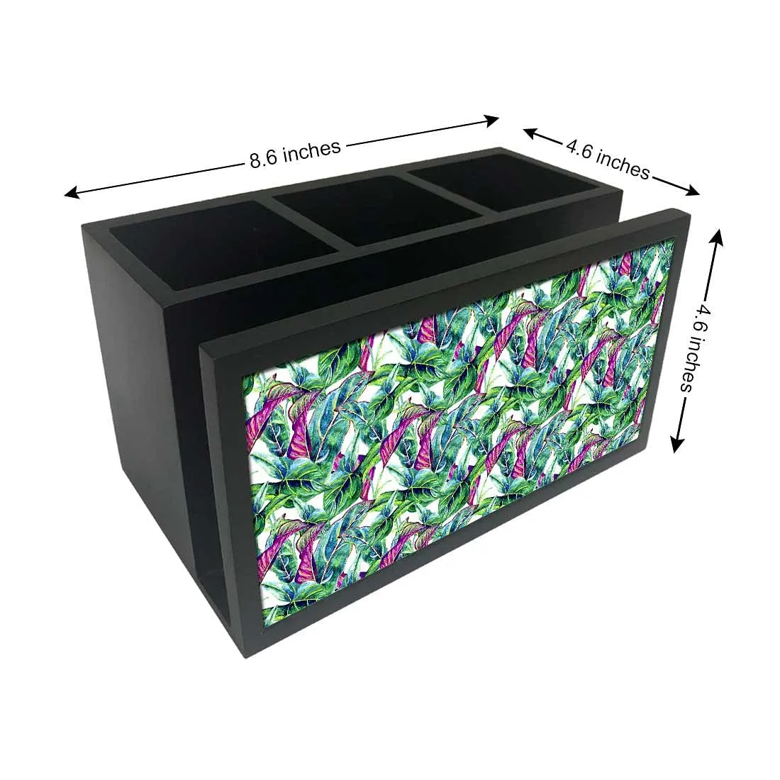 Cutlery Tissue Holder Napkin Stand -  Green Tropical Leaf