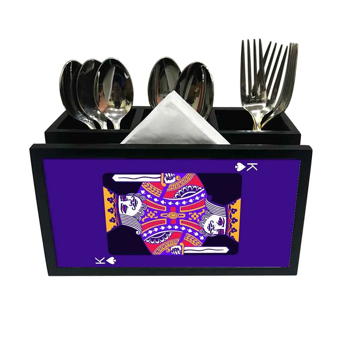 Cutlery Tissue Holder Napkin Stand -  King (Purple)