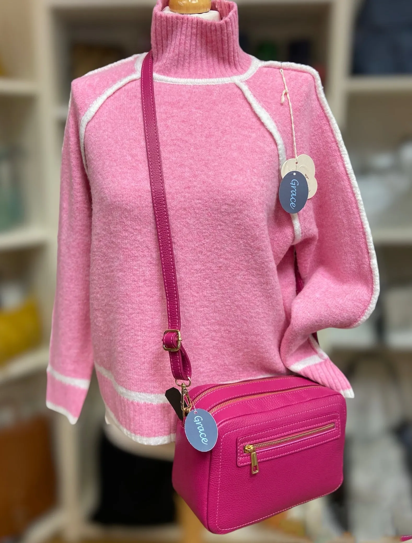 ELAINE  Italian leather cross body bag