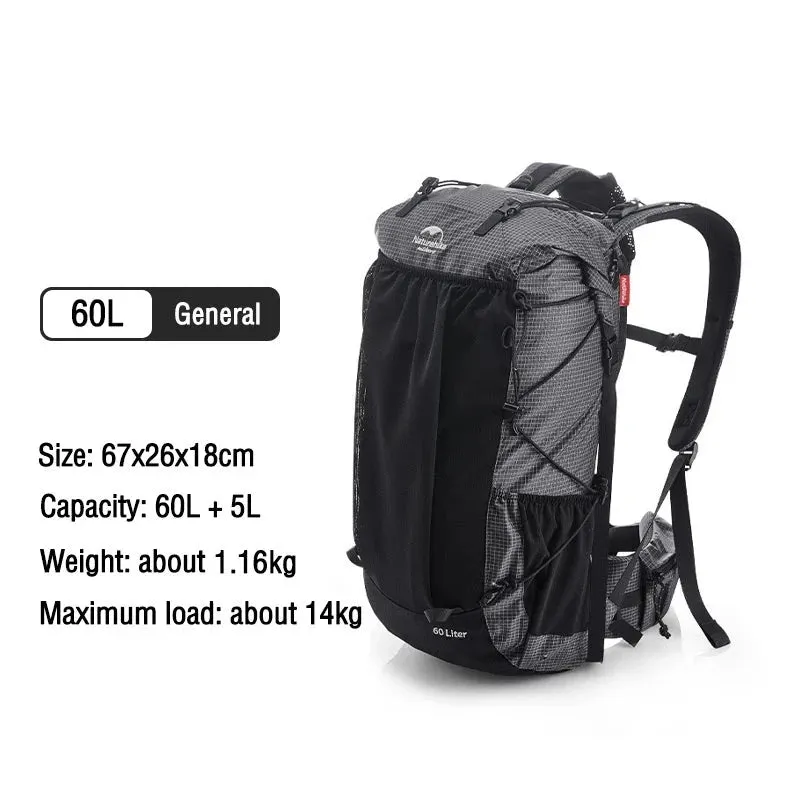 ExplorePro Adventure 60 5L: Large Capacity Hiking Backpack with Ergonomic Design and Waterproof Features