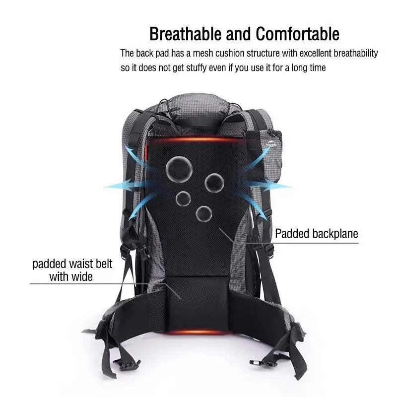 ExplorePro Adventure 60 5L: Large Capacity Hiking Backpack with Ergonomic Design and Waterproof Features