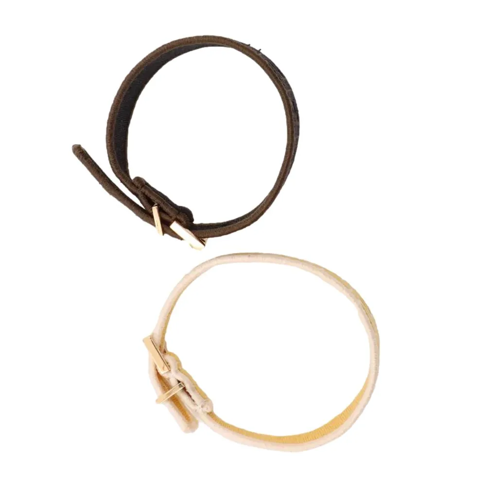 Fendi FF Embroidered Brown Pink Yellow Kit Bracelet 8AH256