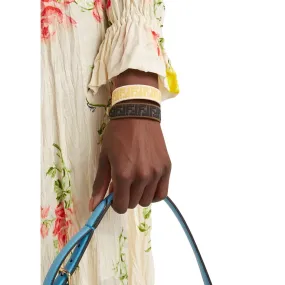 Fendi FF Embroidered Brown Pink Yellow Kit Bracelet 8AH256