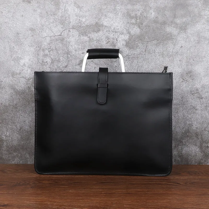 Handmade Crazy Horse Leather Laptop Bag Handbag Men Briefcase