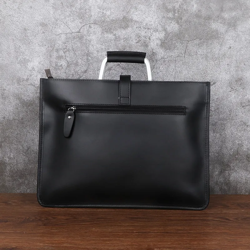 Handmade Crazy Horse Leather Laptop Bag Handbag Men Briefcase