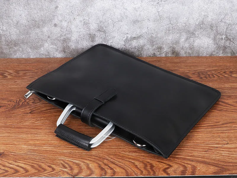 Handmade Crazy Horse Leather Laptop Bag Handbag Men Briefcase