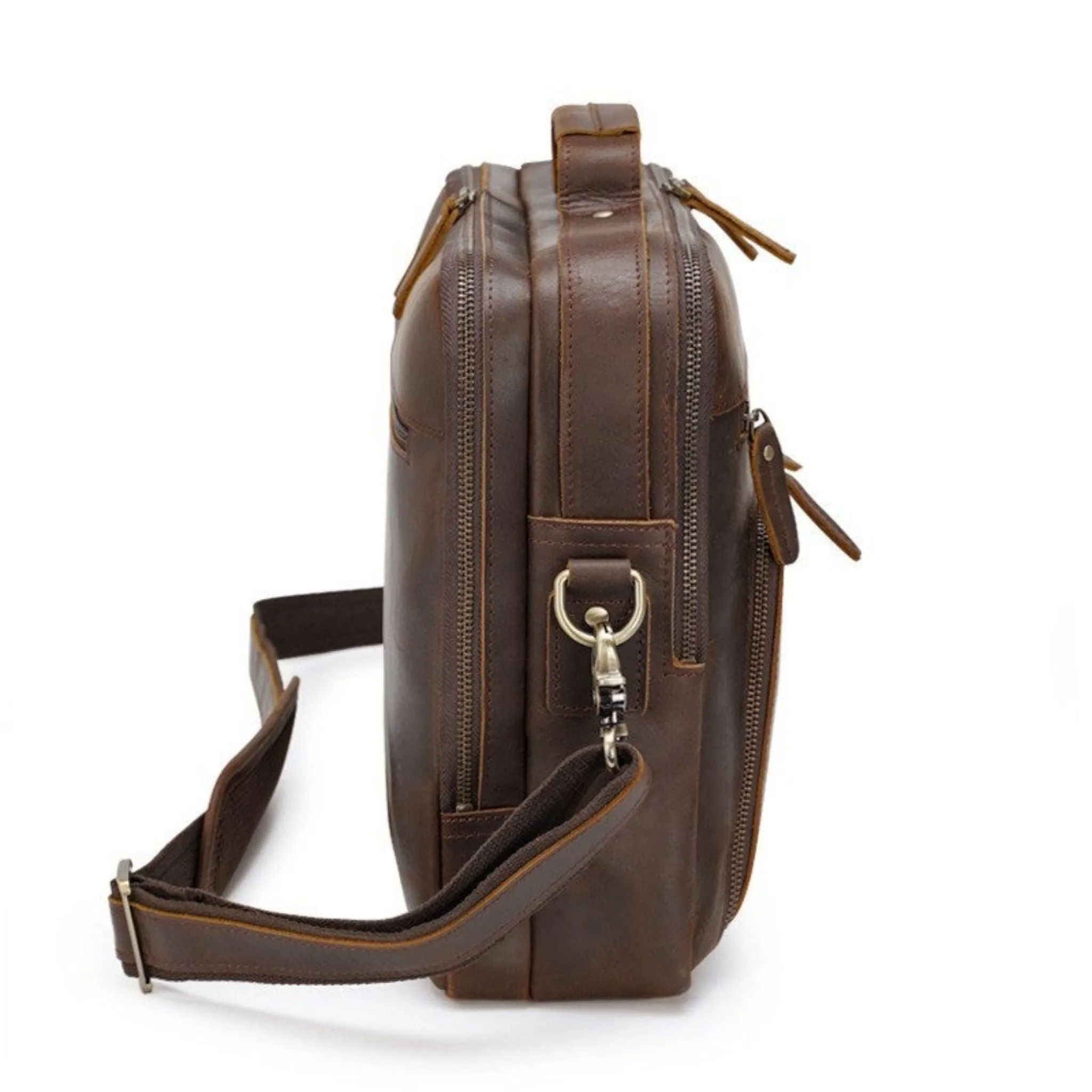 Handmade Full Grain Leather 15.6'' Business Handbag