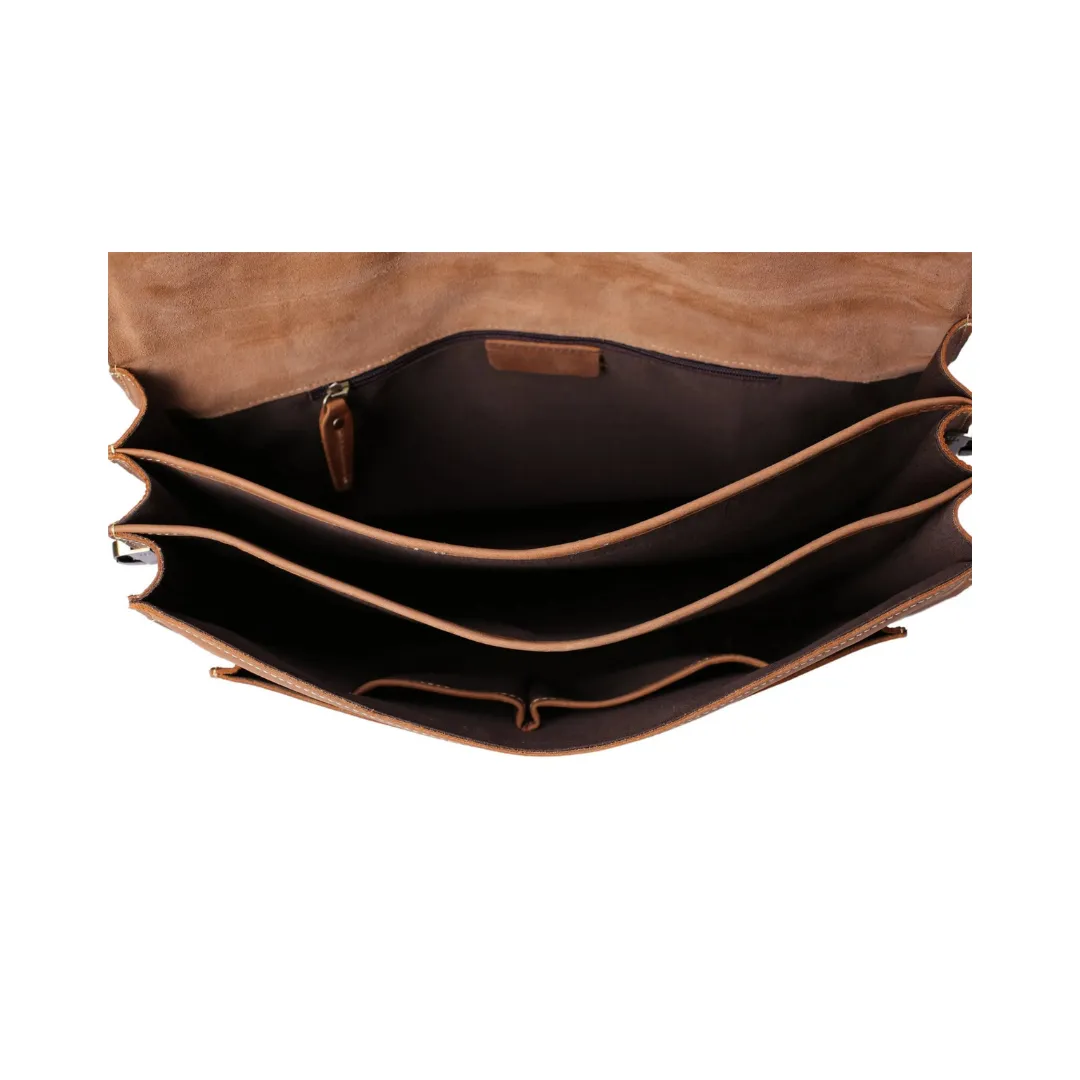 Handmade Vintage Leather Briefcase Satchel Bag