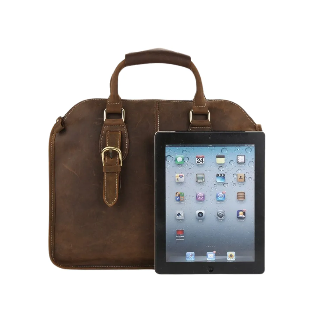 Handmade Vintage Leather Laptop Satchel Handbag