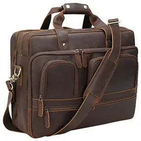 Large Leather Briefcase for Men - Business Travel