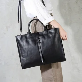 Leather Crossbody Bag Black Briefcase