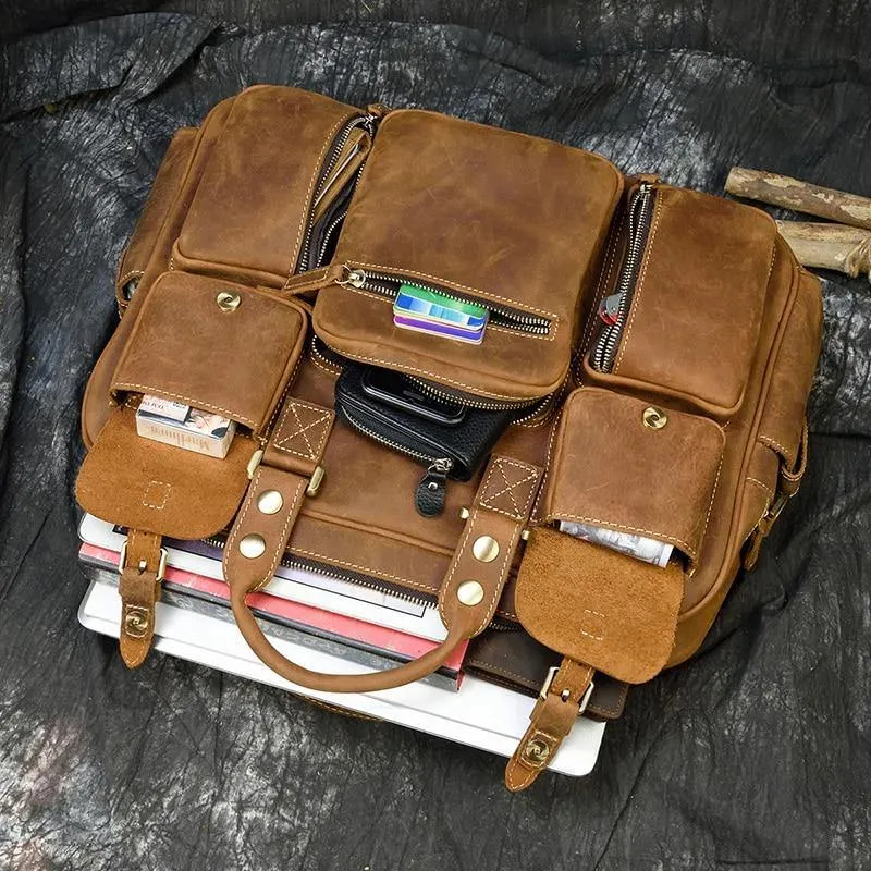 Lincoln Full Grain Leather Briefcase Bag