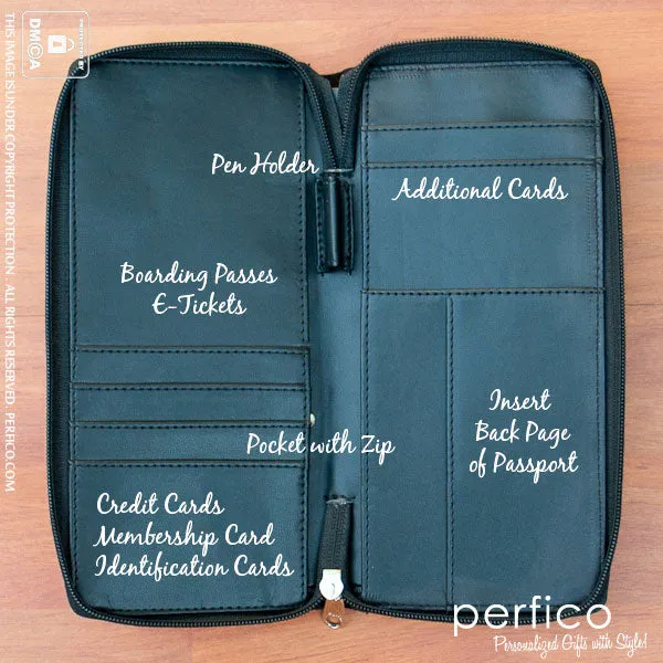 Mr Perfect © Personalized Passport Holder with Zipper