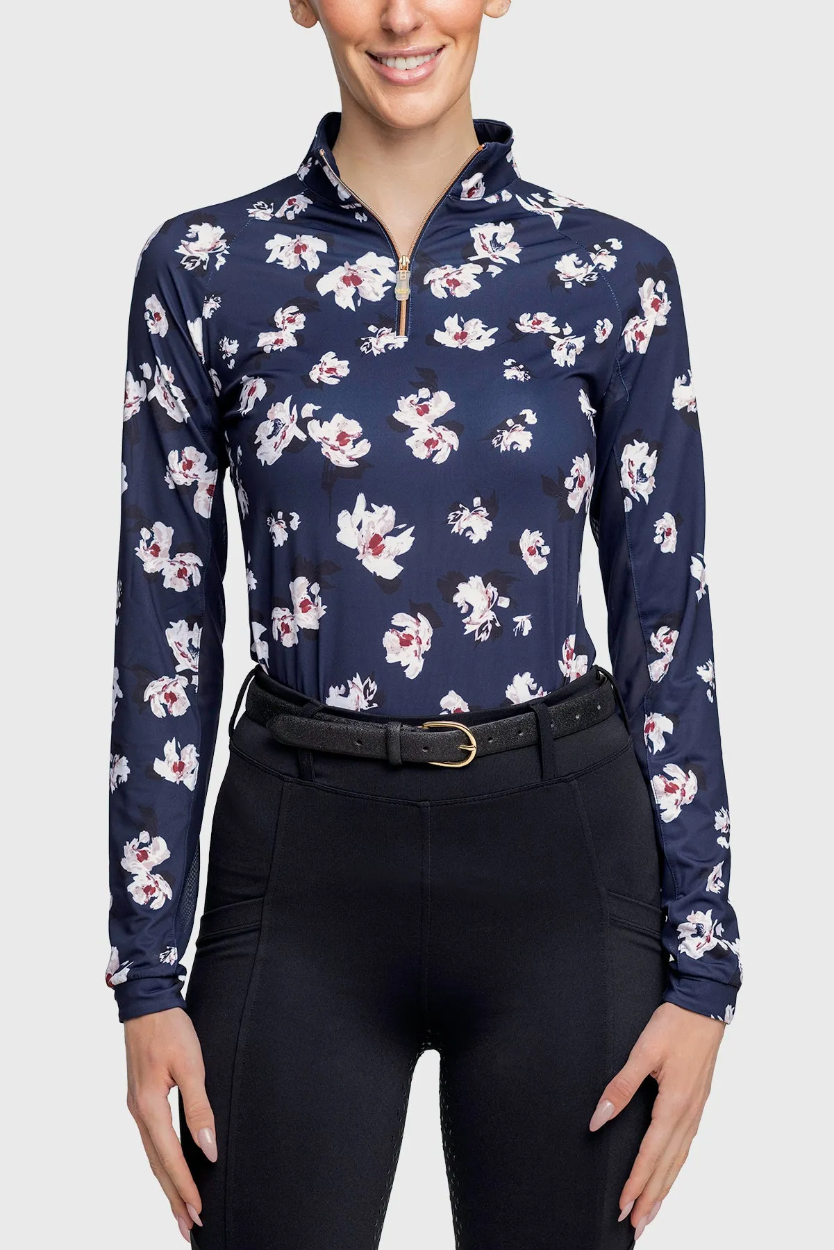 Navy Floral Long Sleeve Sun Shirt