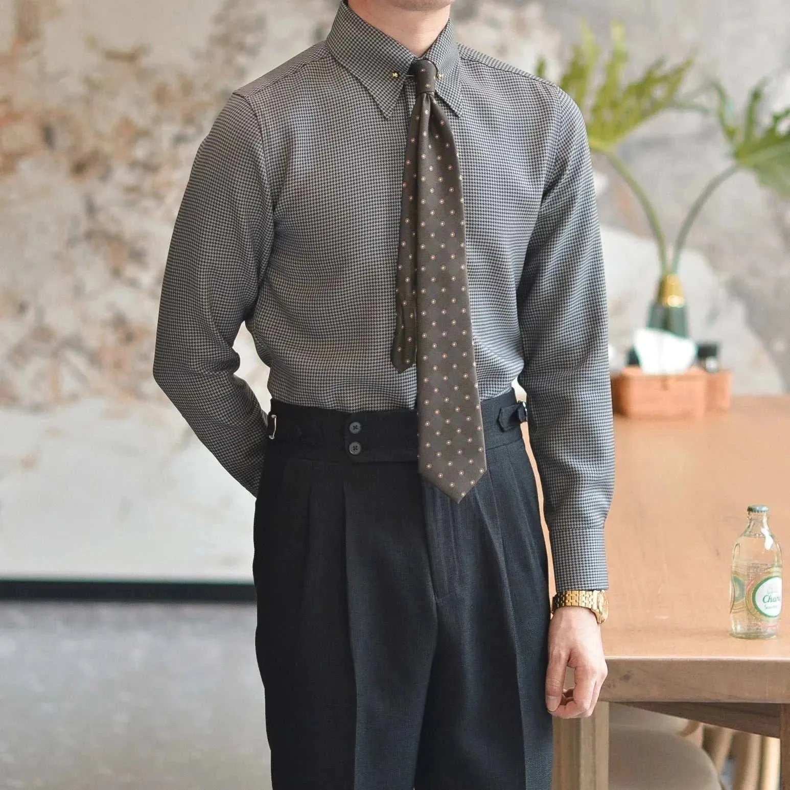 Office tuxedo long-sleeve shirt