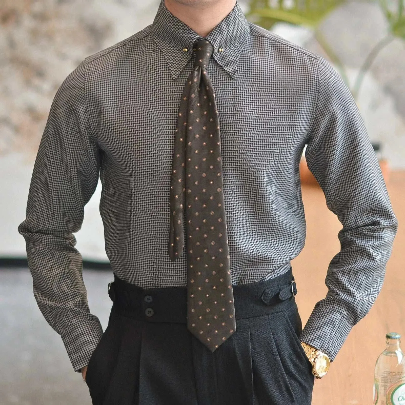 Office tuxedo long-sleeve shirt