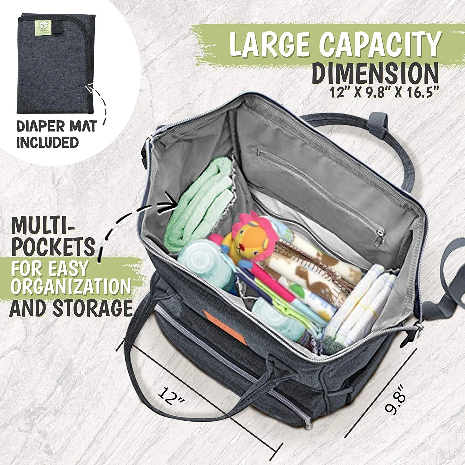 Original Diaper Backpack with Changing Pad - Mystic Gray