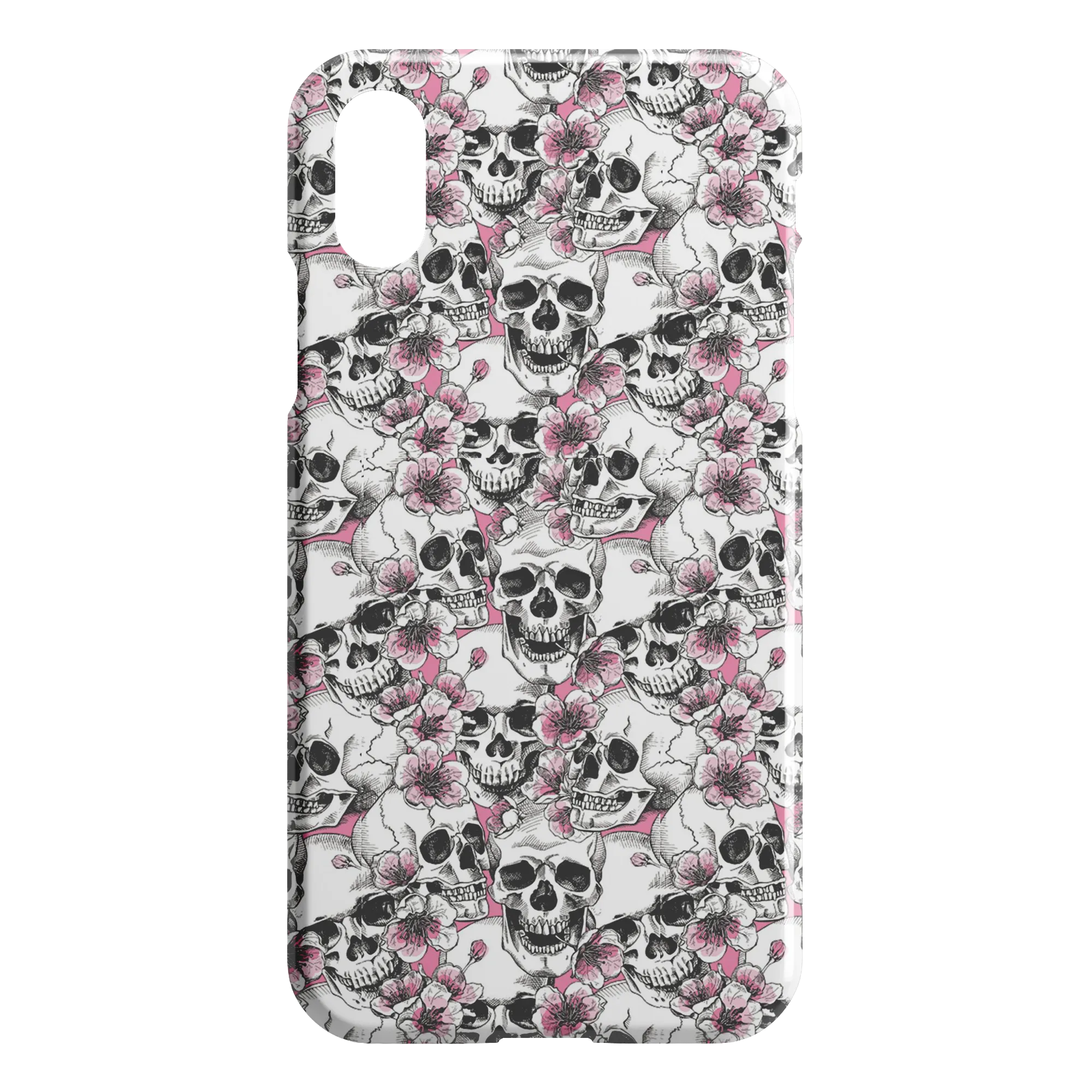 Pink Floral Skulls iPhone Case