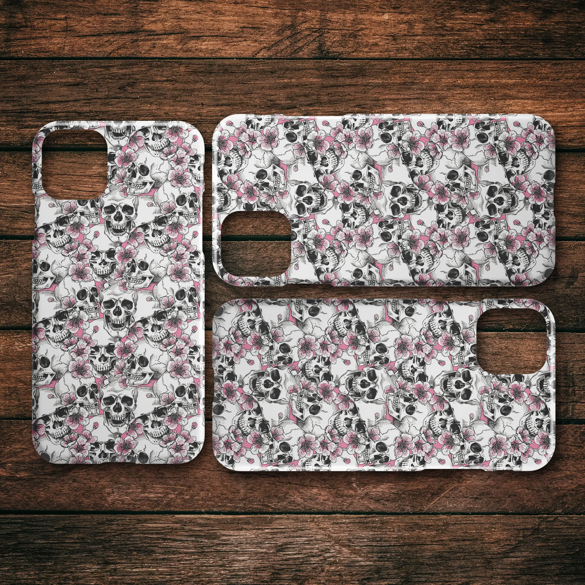 Pink Floral Skulls iPhone Case