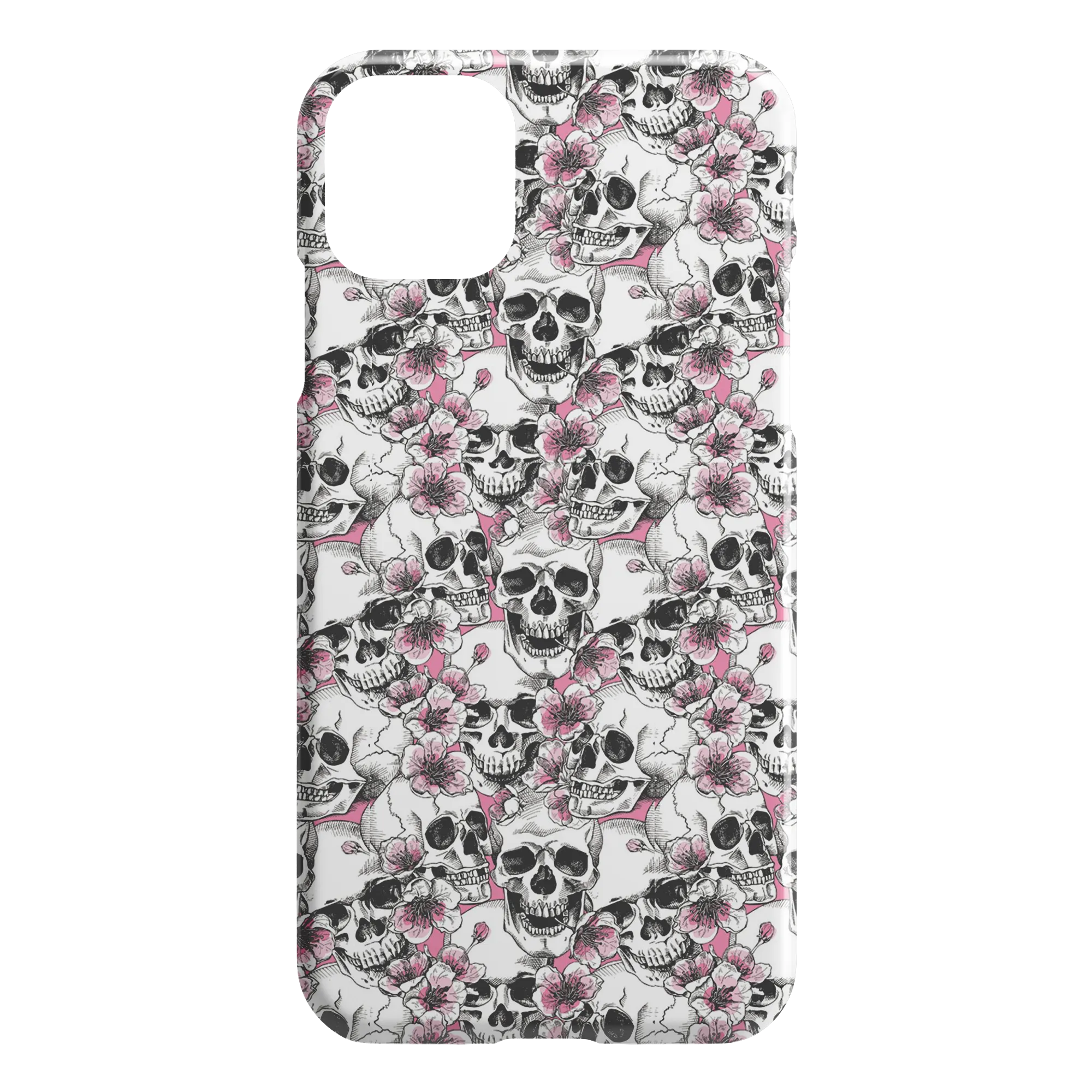 Pink Floral Skulls iPhone Case