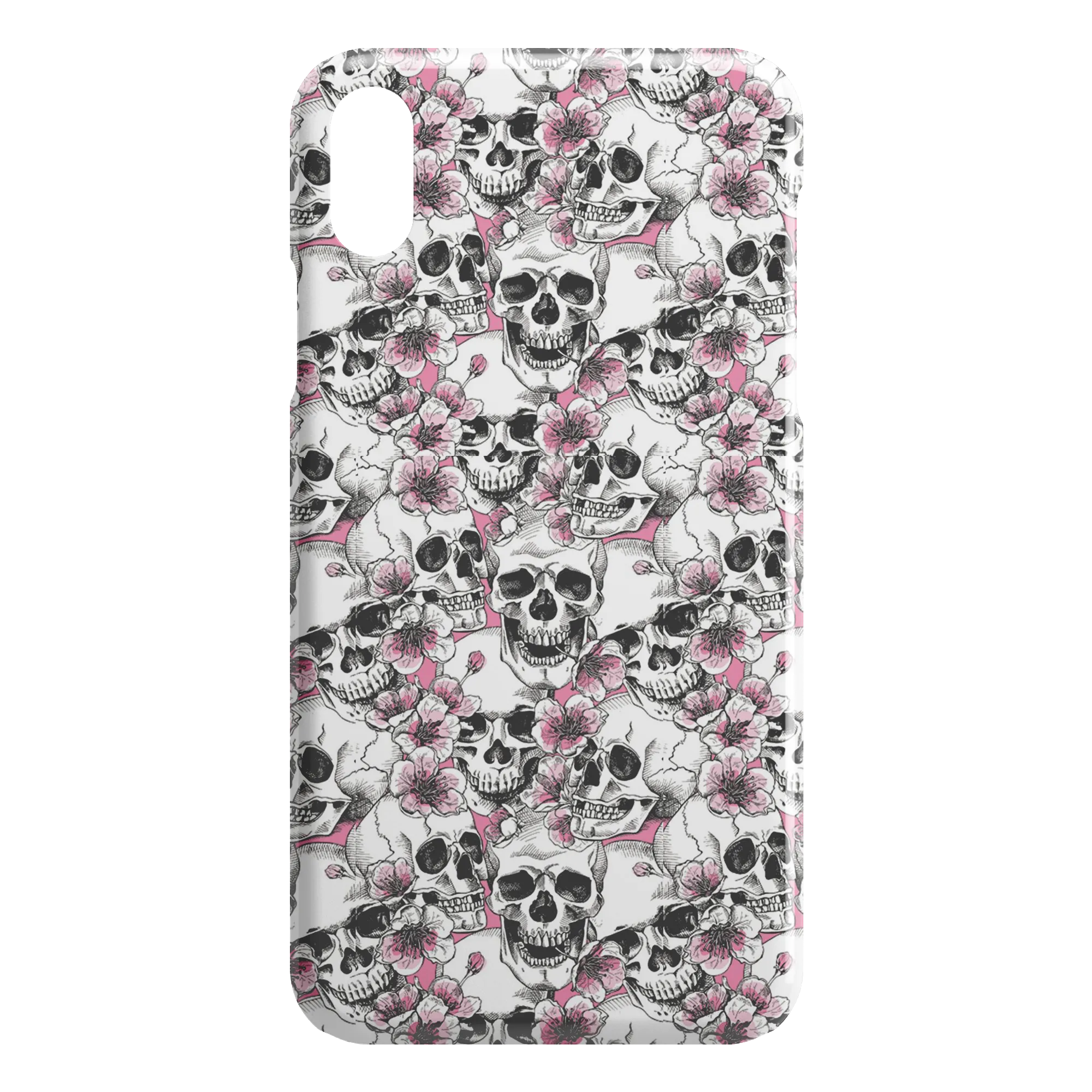 Pink Floral Skulls iPhone Case