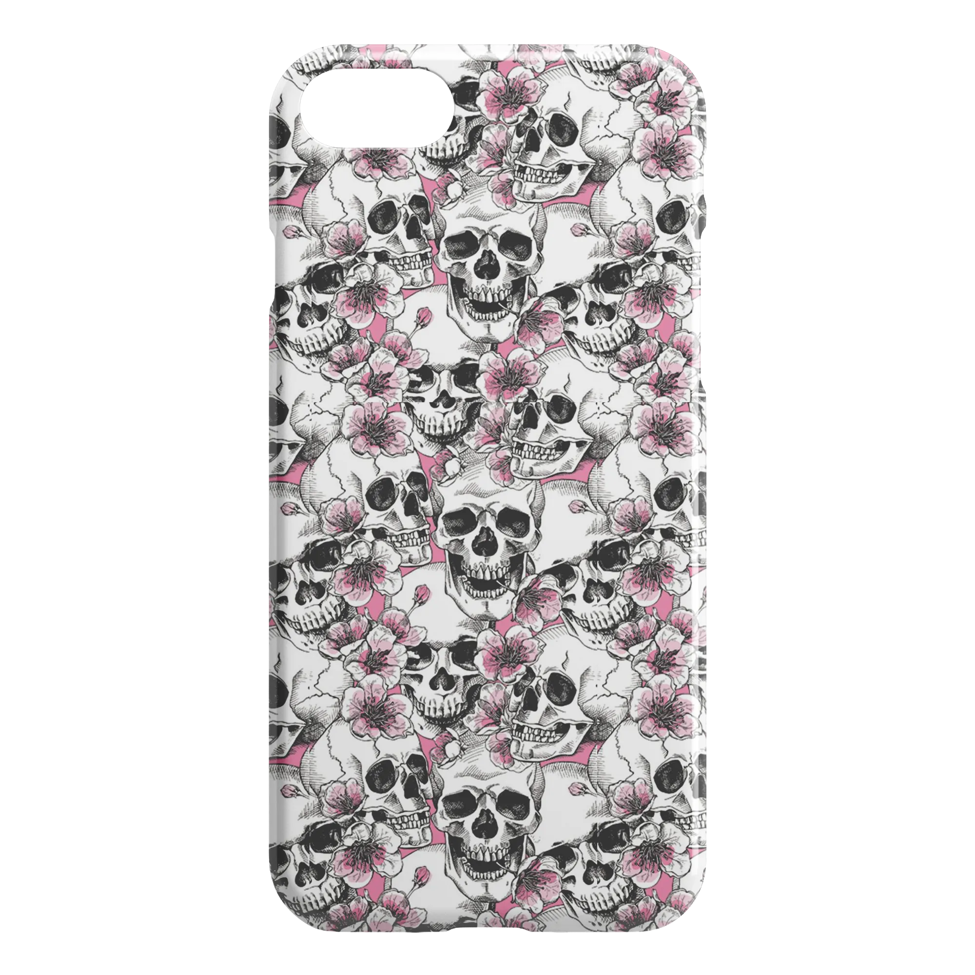 Pink Floral Skulls iPhone Case