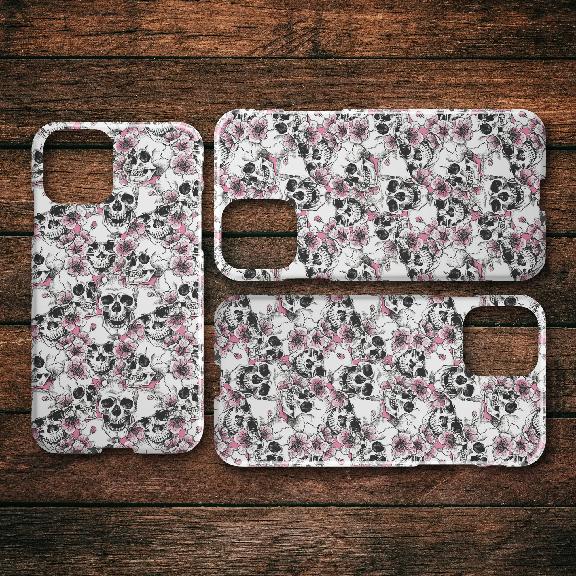 Pink Floral Skulls iPhone Case