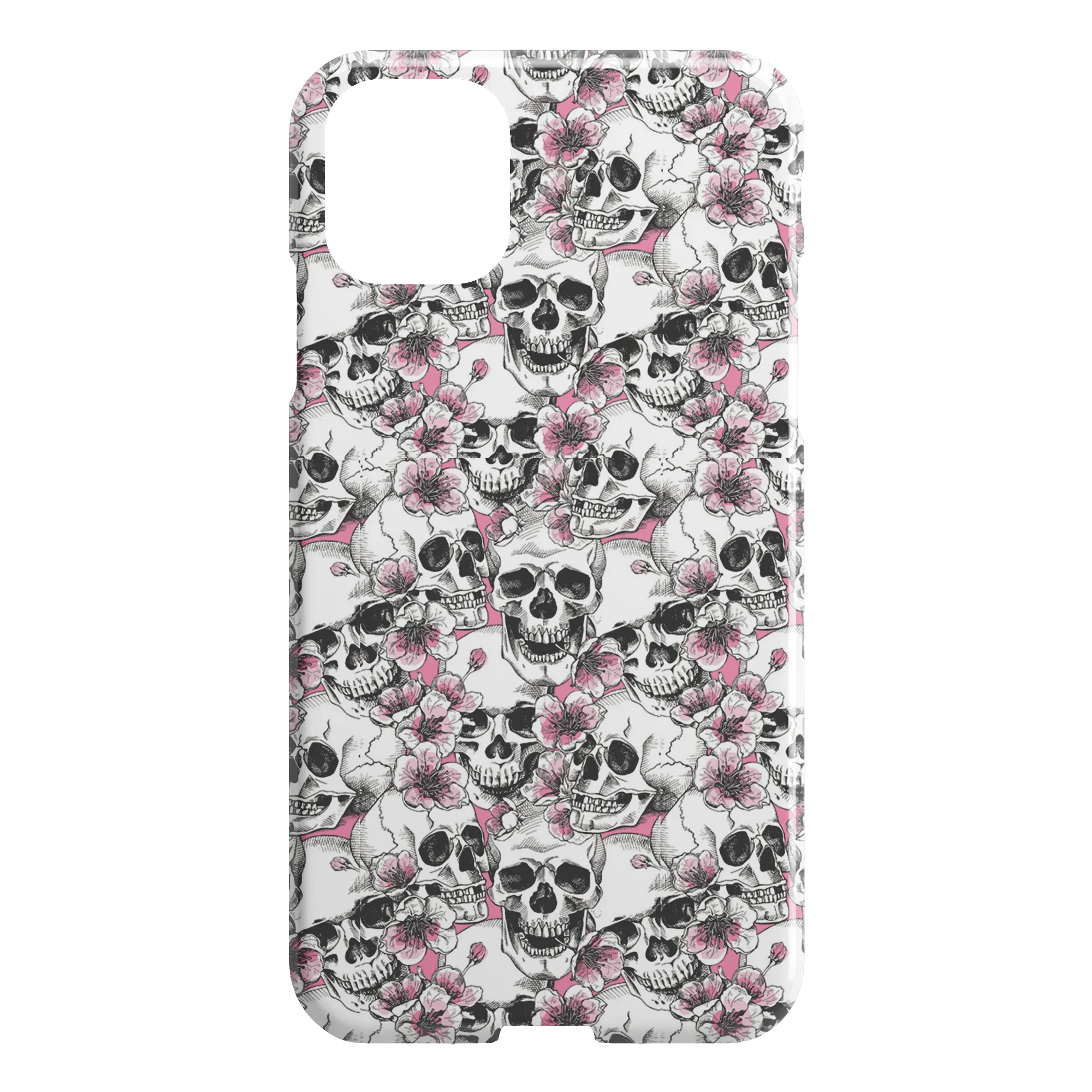 Pink Floral Skulls iPhone Case