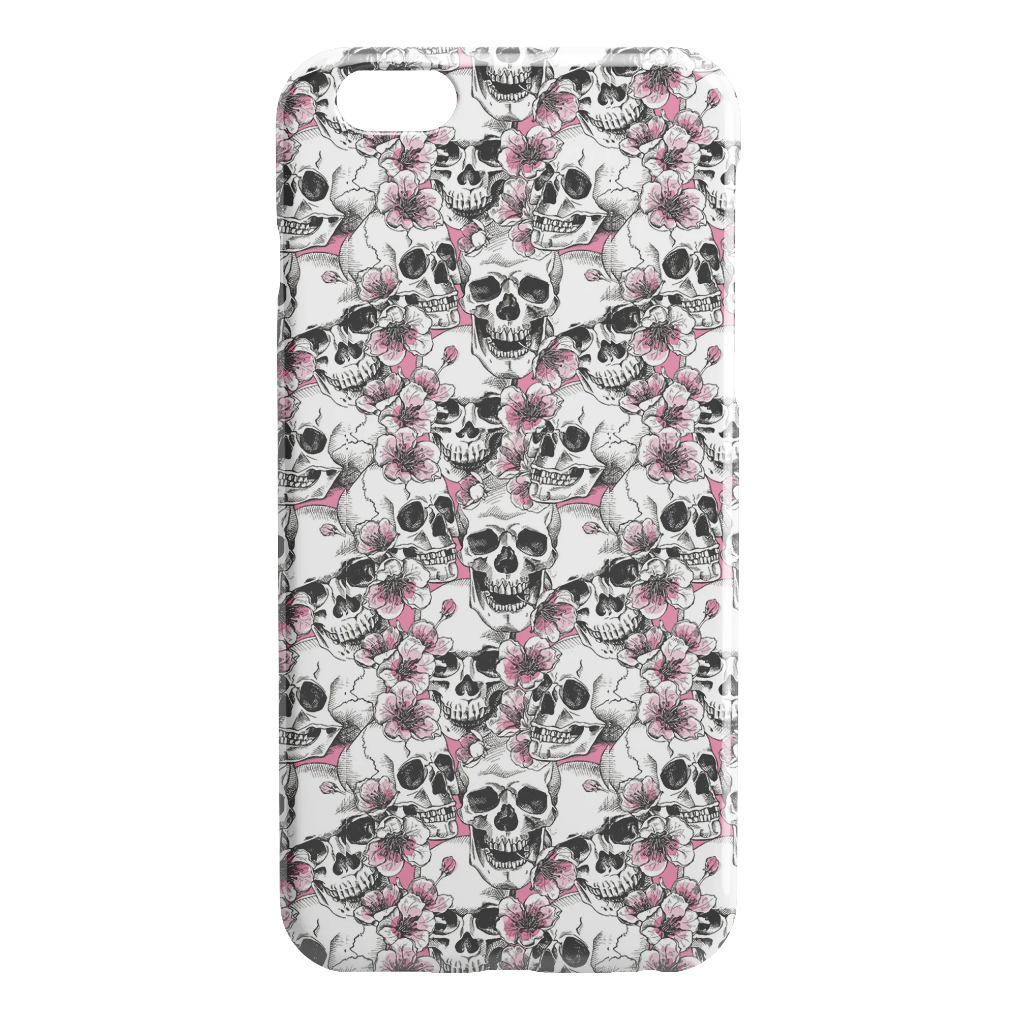 Pink Floral Skulls iPhone Case