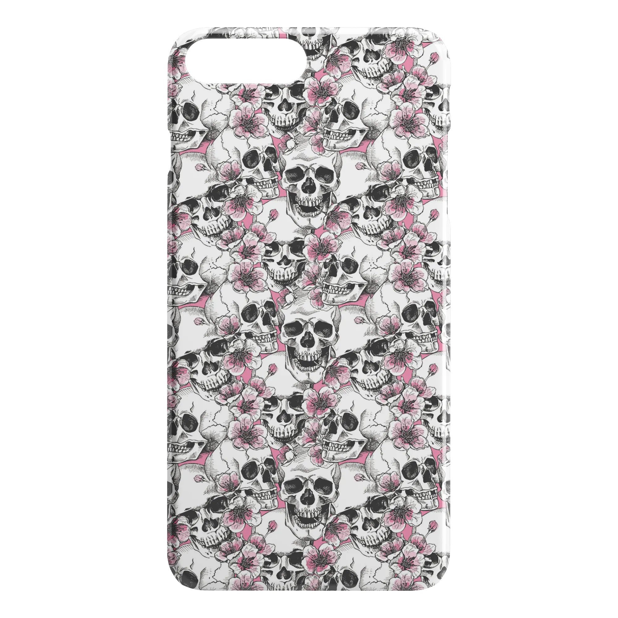 Pink Floral Skulls iPhone Case