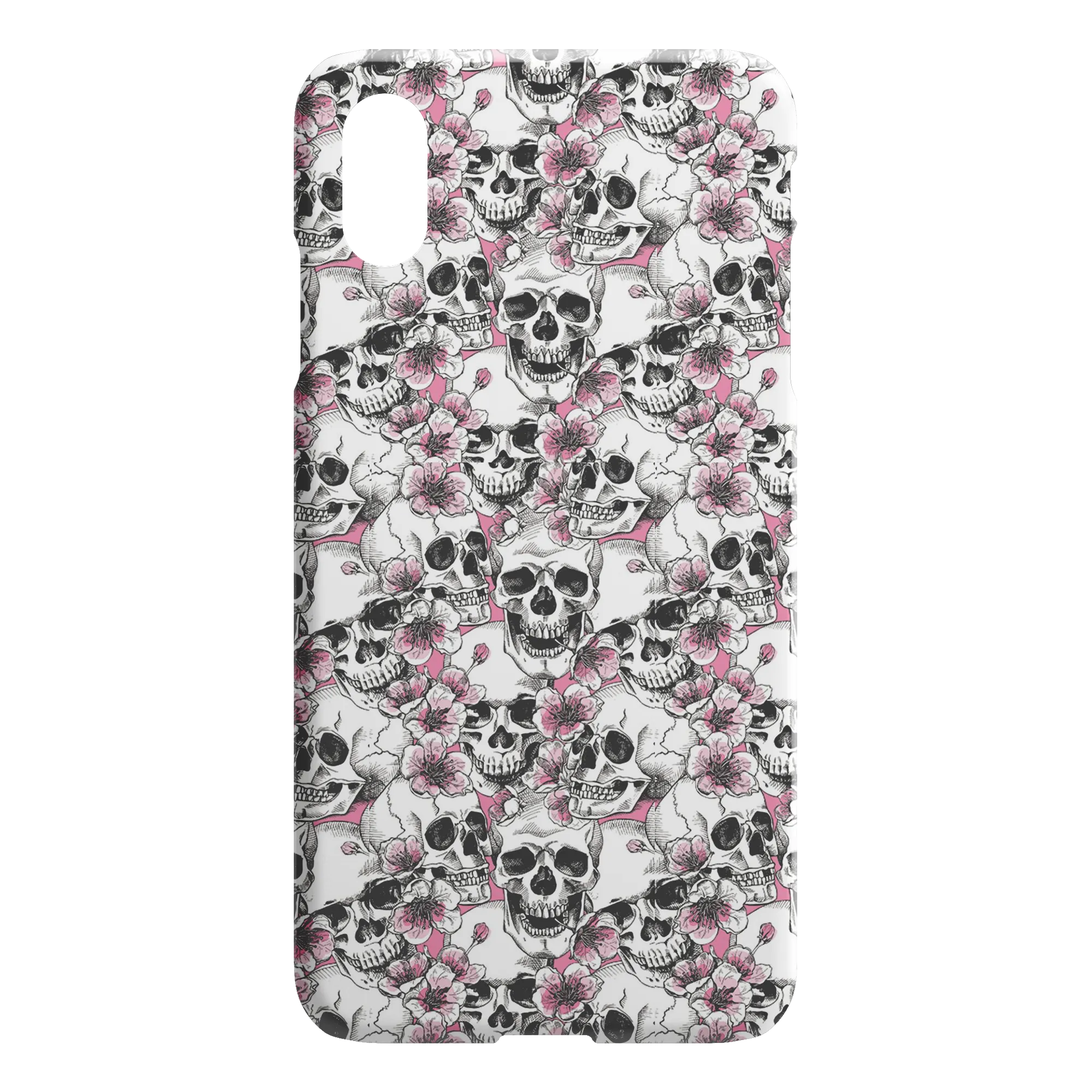 Pink Floral Skulls iPhone Case