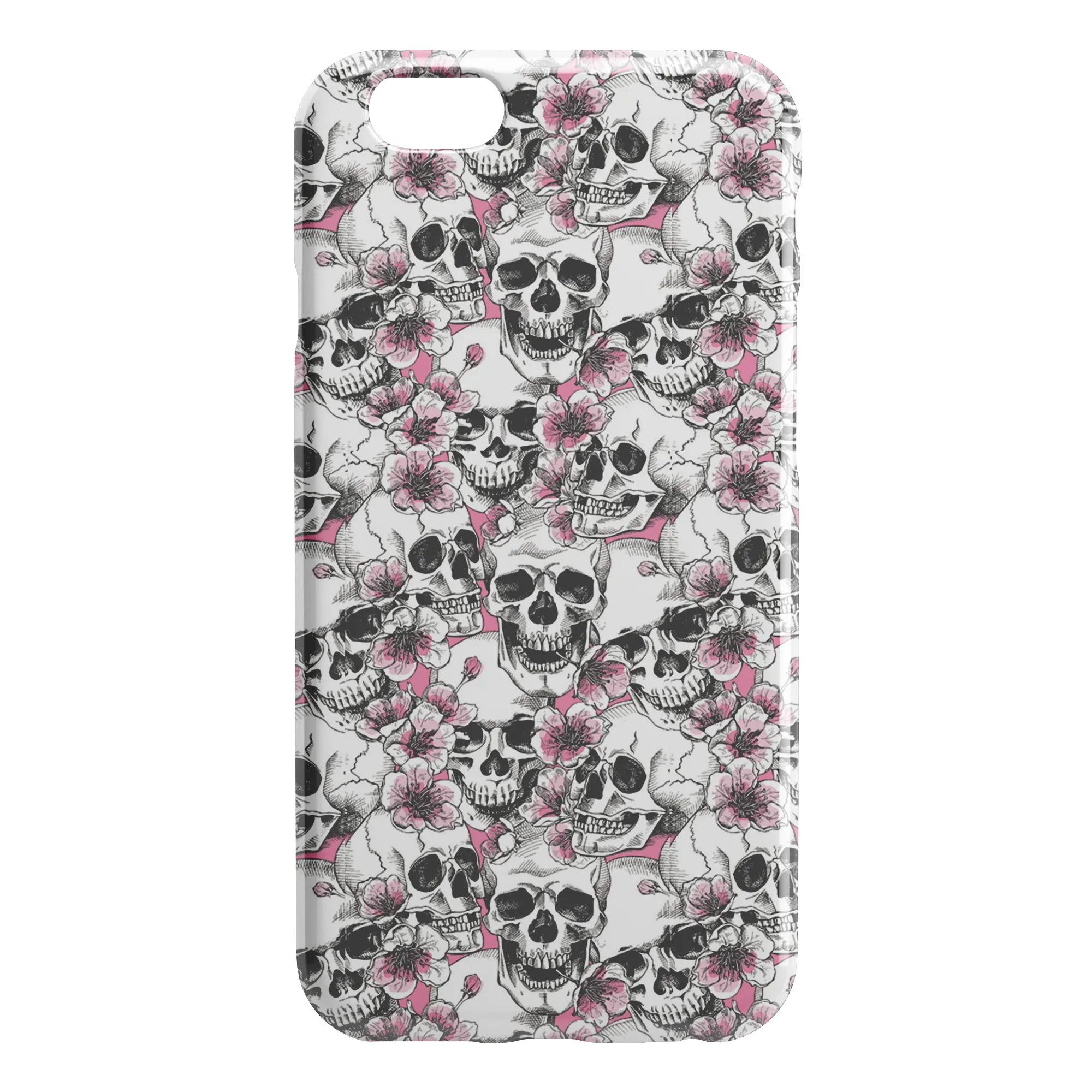 Pink Floral Skulls iPhone Case