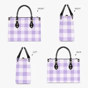 Purple & White Checkered Tote Bag