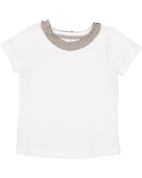 Rabbit Skins RS3329 Toddler Girls' Ruffle Neck T-Shirt