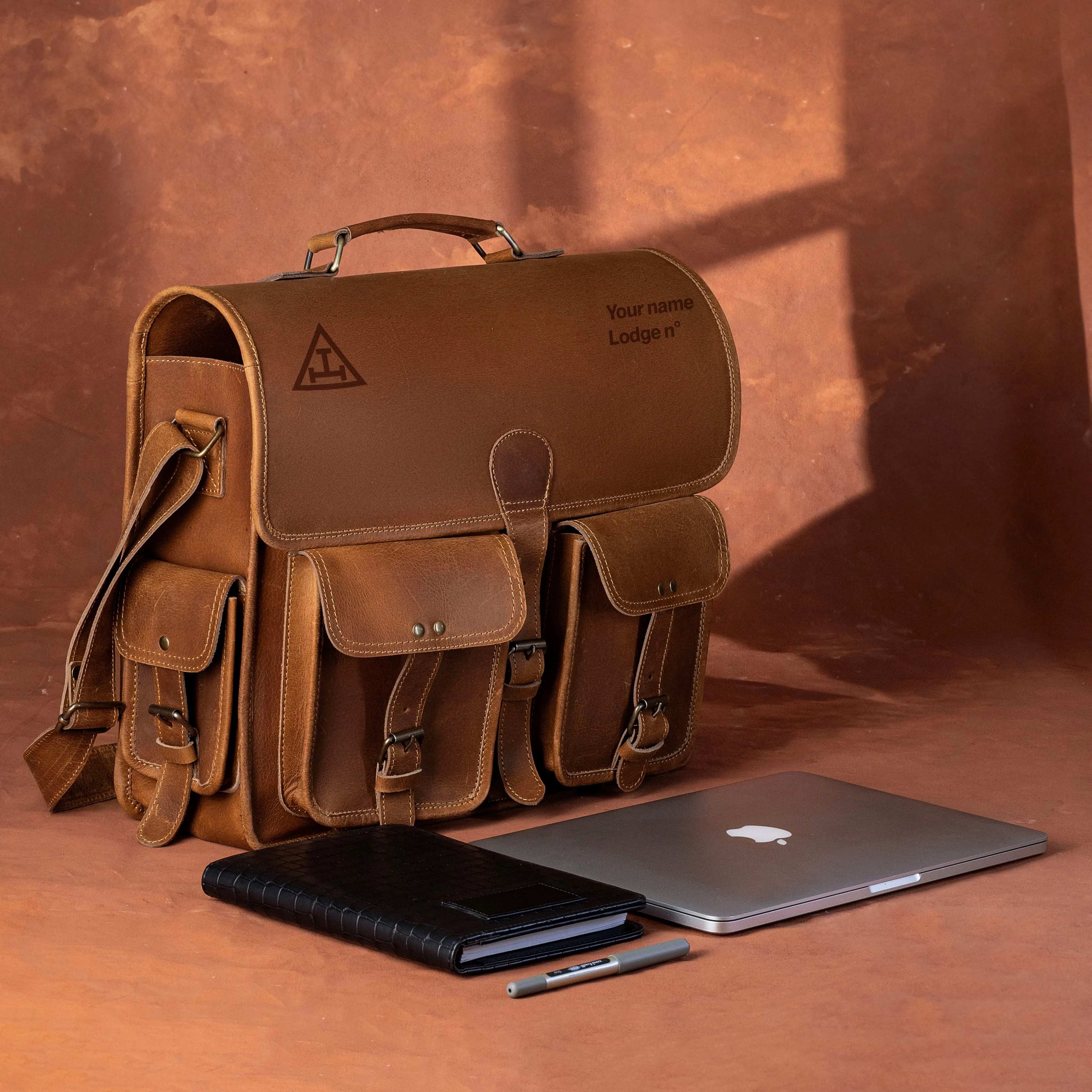 Royal Arch Chapter Briefcase - Genuine Leather Crazy Horse Finish