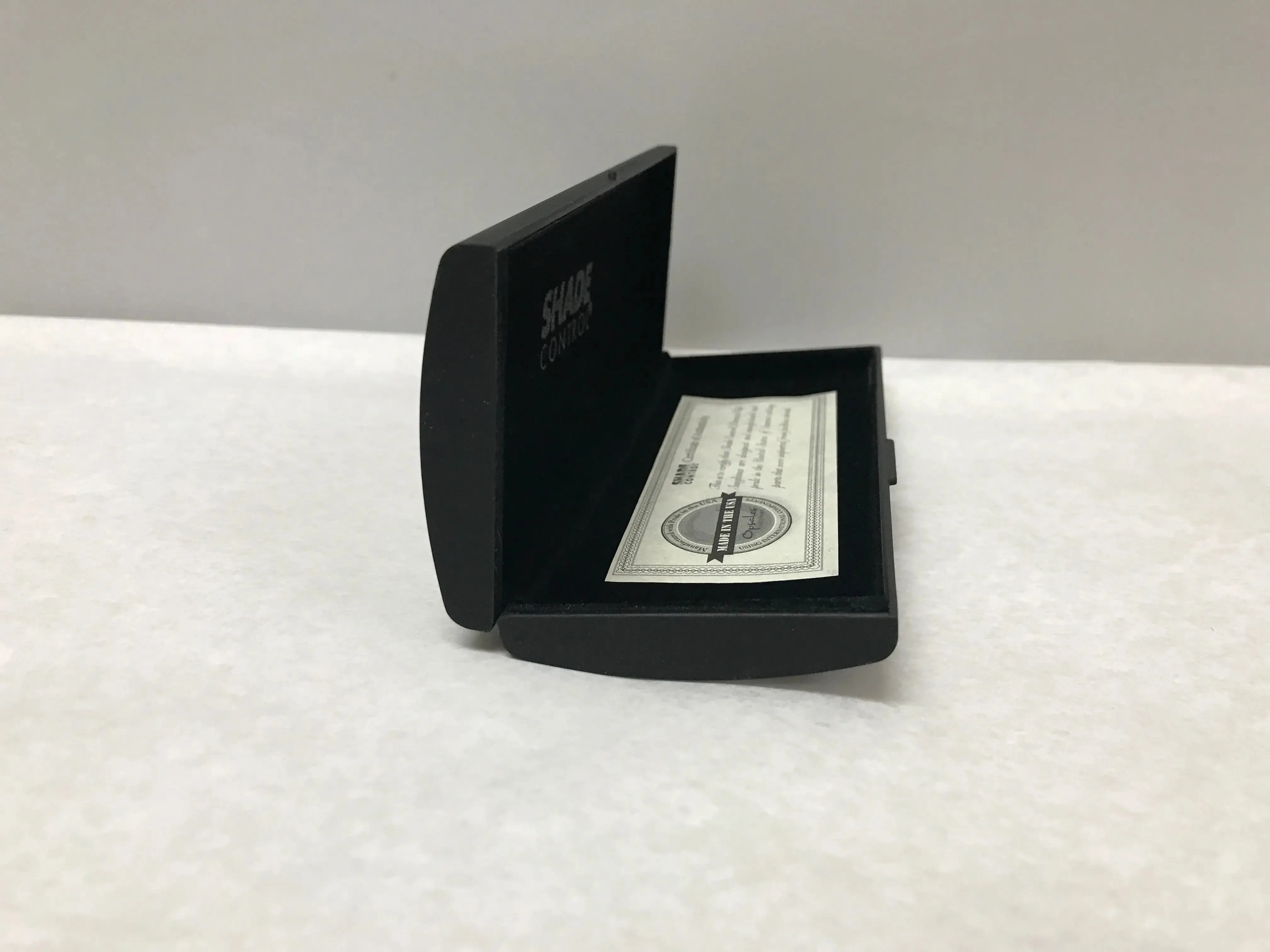 Shade Control Optical Logo Engraved Black Eyeglasses Hard Case | KMOPT-06