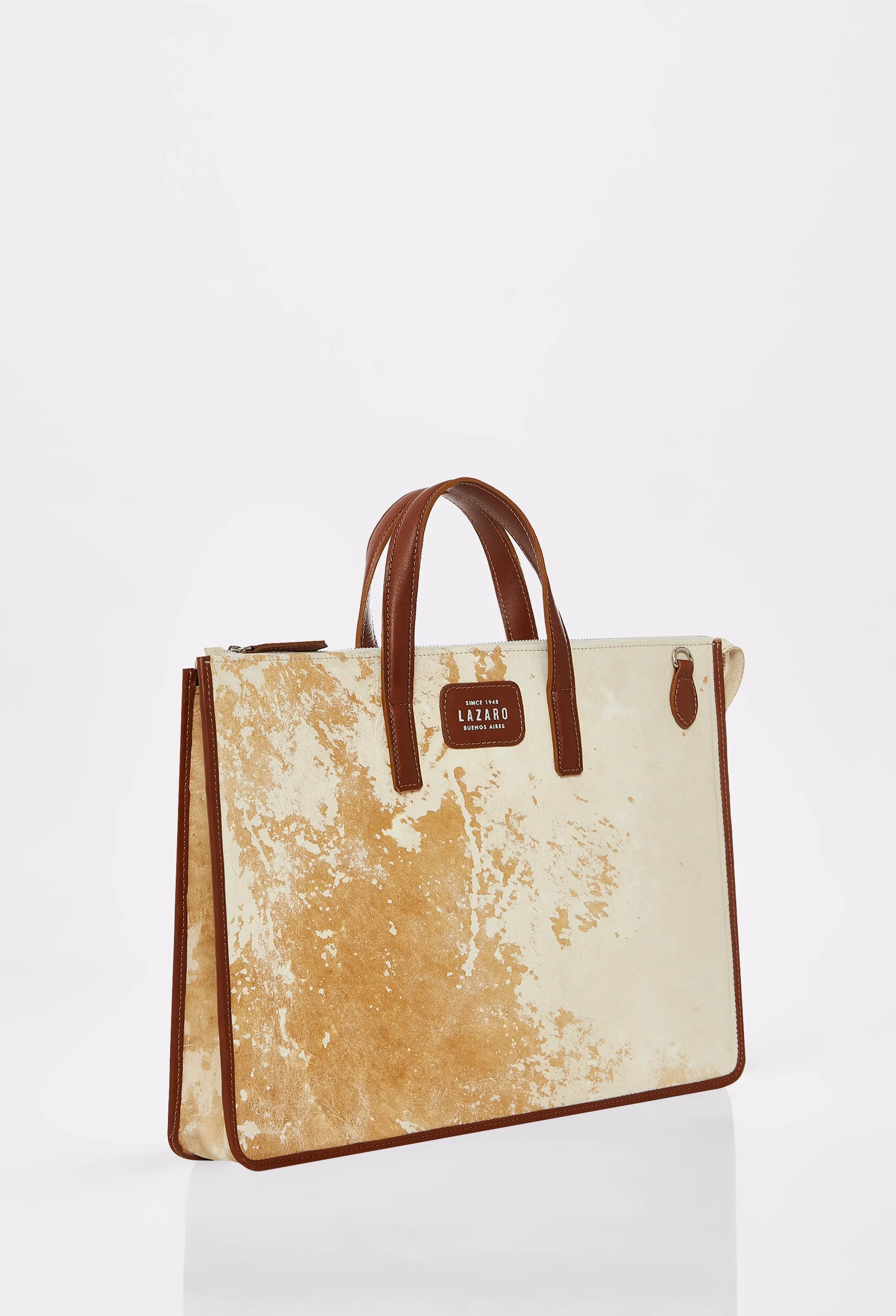 Vintage Cowhide Leather Slim Briefcase