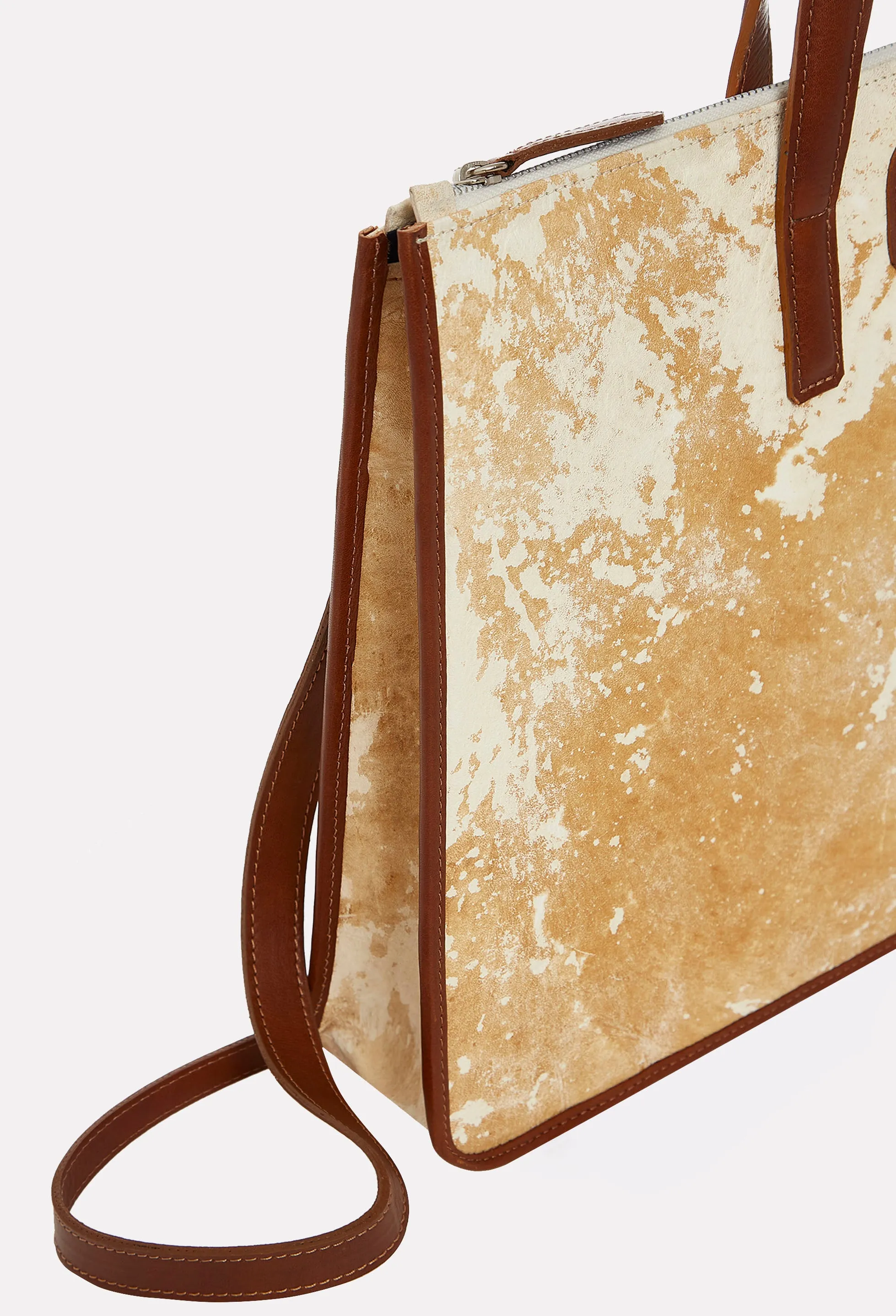 Vintage Cowhide Leather Slim Briefcase